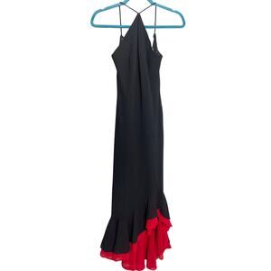 Blondie Nites Jaslene Sleek Dress Black Red Prom Gown Event Size 3 Whimsigoth